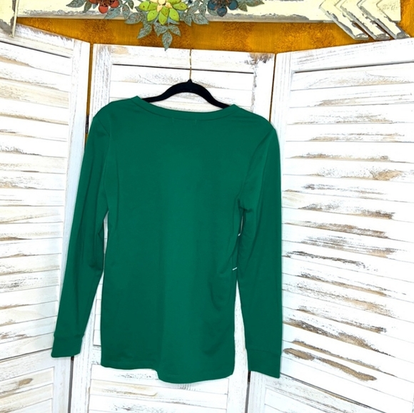 ! Francesca's L/S Green Sequin Christmas Light Top- SZ S ! - Picture 4 of 4